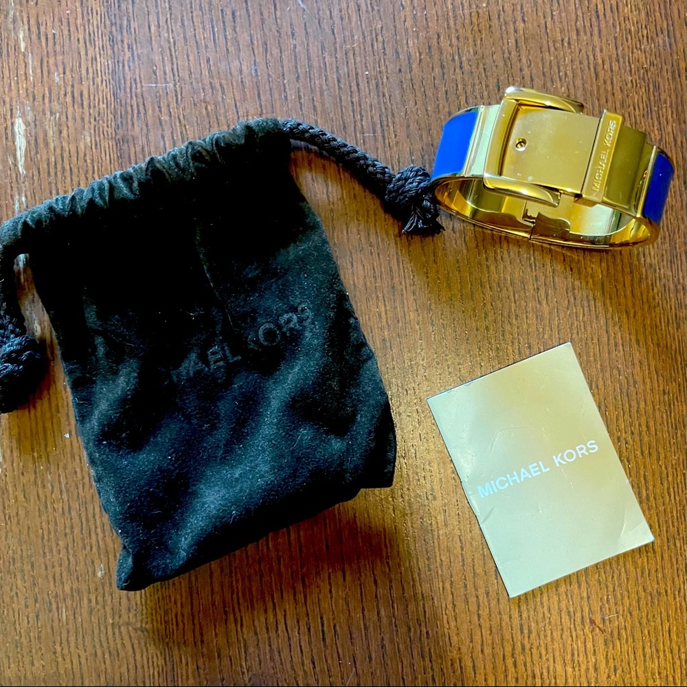 Michael Kors gold and blue bangle bracelet